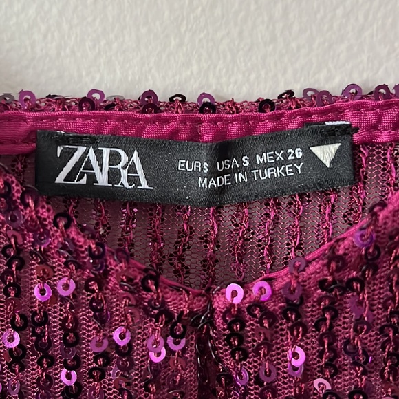Zara Sequin Purple Sparkly Top - Picture 2 of 6